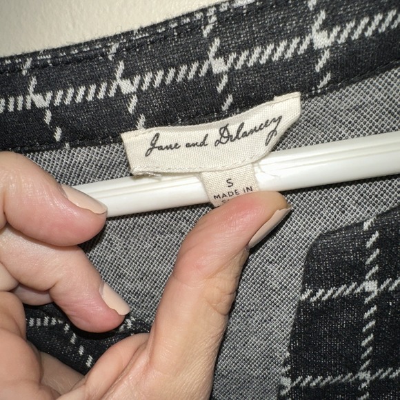 Jane and Delancey Black White Plaid Grid Pullover Dress Size Small EUC - Picture 2 of 3